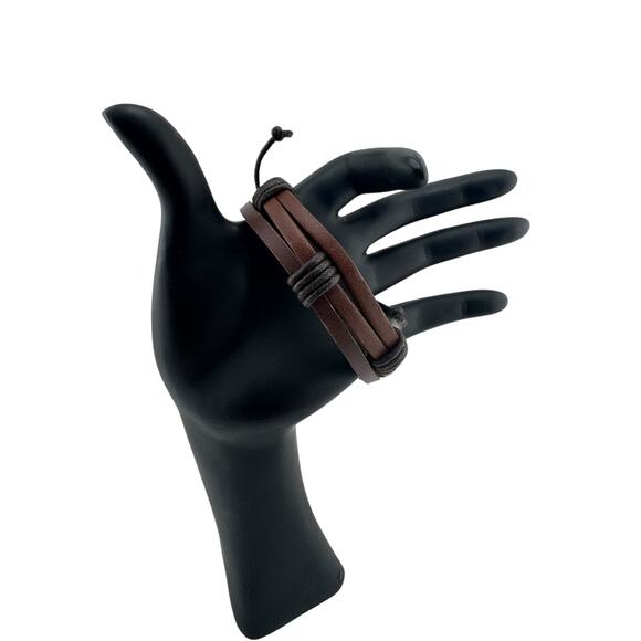 Feral Braided Leather Cuff: Adjustable Anarchy for Any Wrist - Picture 3 of 3